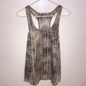 Collective concepts cream & black tank top blouse